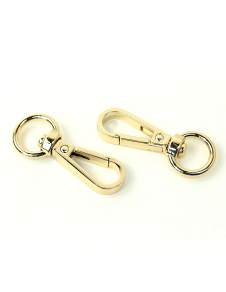 Juego de 2 mosquetones de metal - Oro 12,7 mm