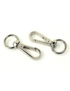 Juego de 2 mosquetones de metal - Plata 12,7 mm