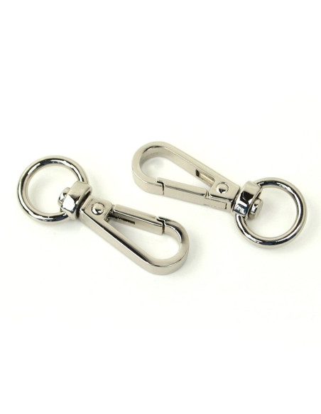 Juego de 2 mosquetones de metal - Plata 12,7 mm