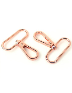 Juego de 2 mosquetones de metal - Oro rosa 38 mm