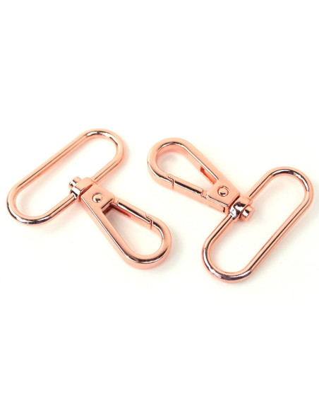 Juego de 2 mosquetones de metal - Oro rosa 38 mm
