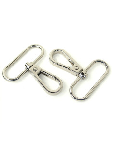 Juego de 2 mosquetones de metal - Plata 38 mm