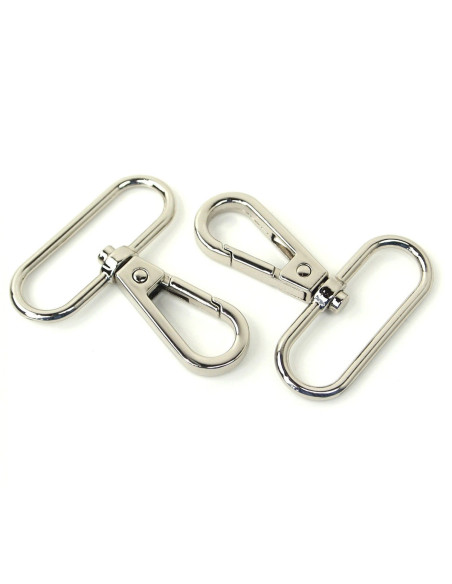 Juego de 2 mosquetones de metal - Plata 38 mm