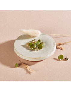 Botón Gem - Hoja de Matcha