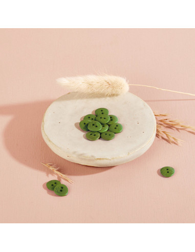 Botón Corozo Jaipur - Hoja de Matcha