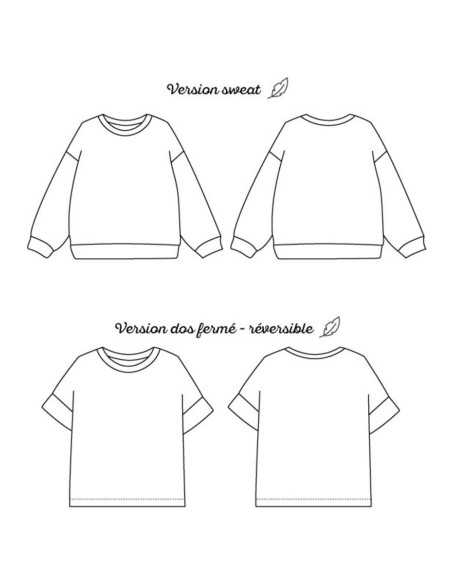 Patrón de sudadera y camiseta oversize Chouette - Marmaï Patterns
