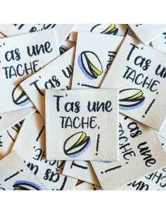 Lote de 6 etiquetas tejidas - Tienes una mancha Pistacho
