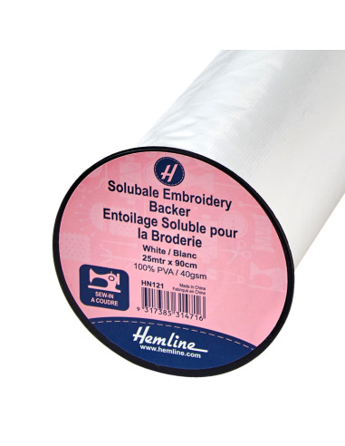 Entretela soluble para bordado