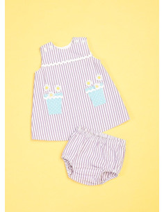Patrón de peto, vestido y pantalones cortos para bebés - Butterick 6905 2
