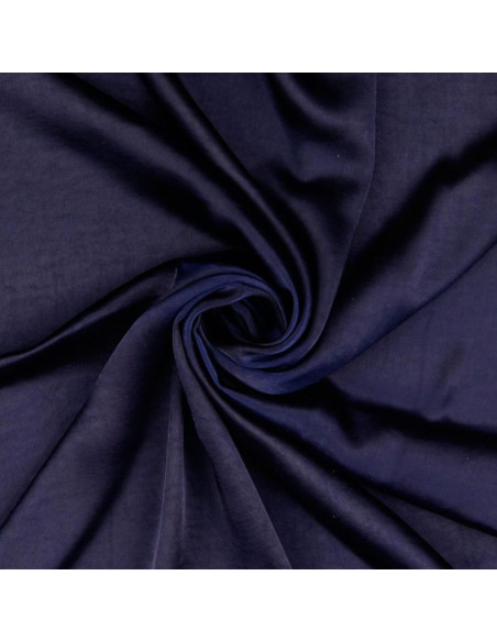 Tejido satén deluxe tacto seda - Azul marino