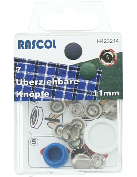 Caja de 7 botones para cubrir con herramienta Rascol - 11 mm