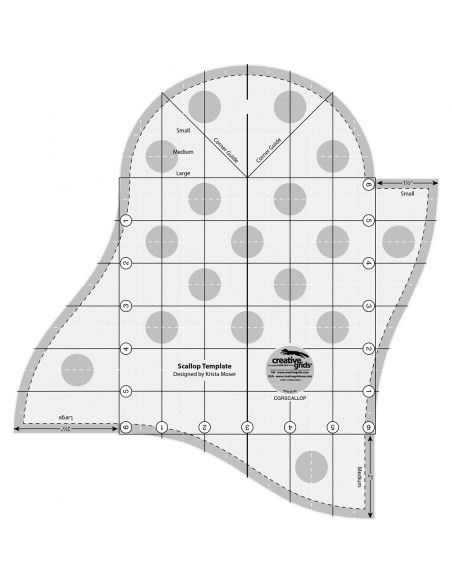 Regla para borde festoneado Plantilla Scallop Creative Grids