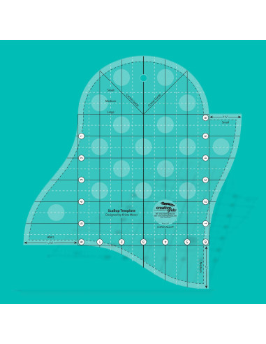 Regla para borde festoneado Plantilla Scallop Creative Grids