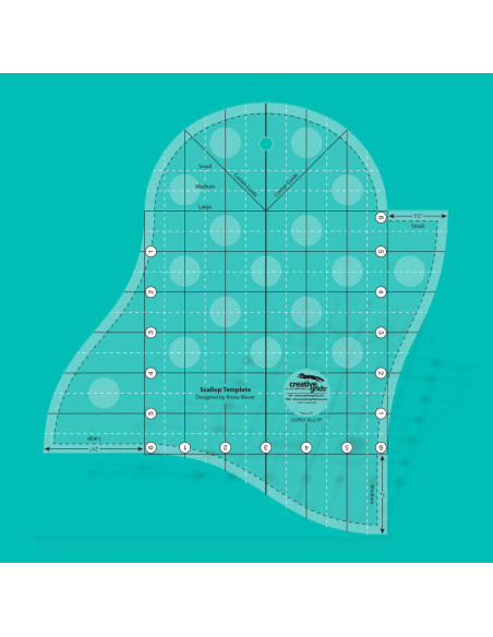 Regla para borde festoneado Plantilla Scallop Creative Grids