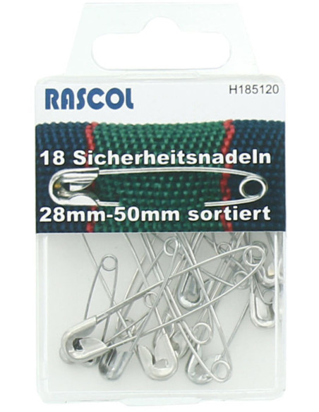Caja de 18 imperdibles Rascol - Surtido plateado