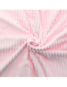 Tejido minky de canalé grueso - Rosa