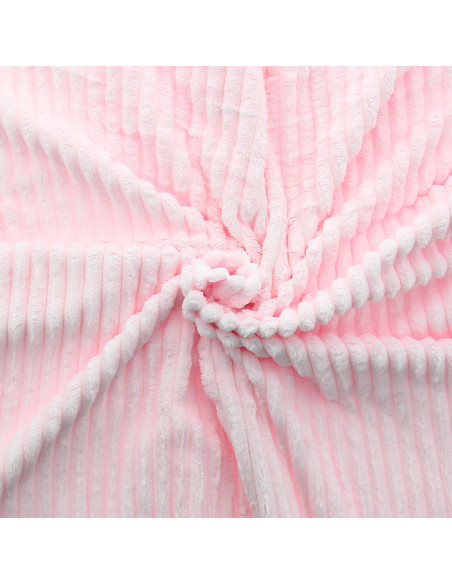 Tejido minky de canalé grueso - Rosa