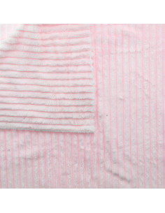 Tejido minky de canalé grueso - Rosa 2