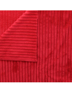 Tejido minky de canalé grueso - Rojo 2