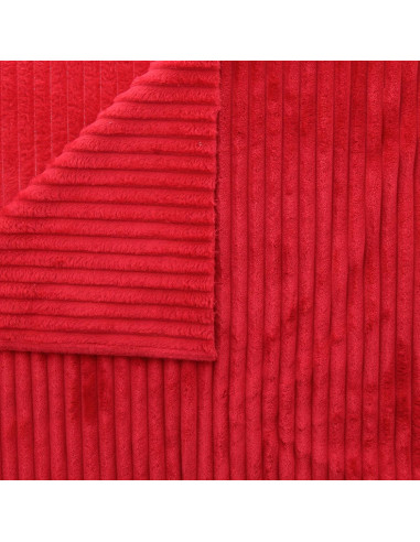 Tejido minky de canalé grueso - Rojo