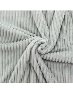 Tejido minky de canalé grueso - Gris