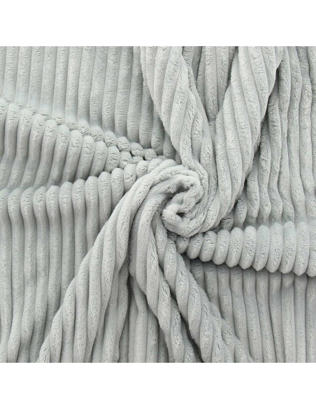 Tejido minky de canalé grueso - Gris