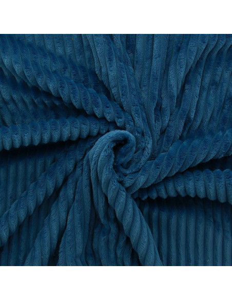 Tejido minky de canalé grueso - Azul petróleo