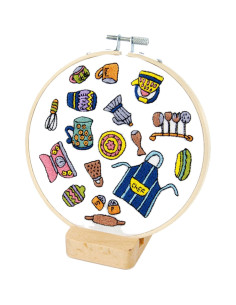 Soporte de madera para tambor de bordado