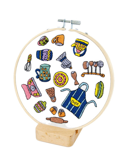 Soporte de madera para tambor de bordado