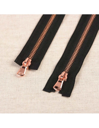 Cierre metálico Boca a boca separable - Oro rosa