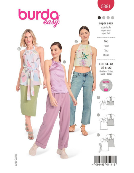 Patrón de blusa - Burda 5891