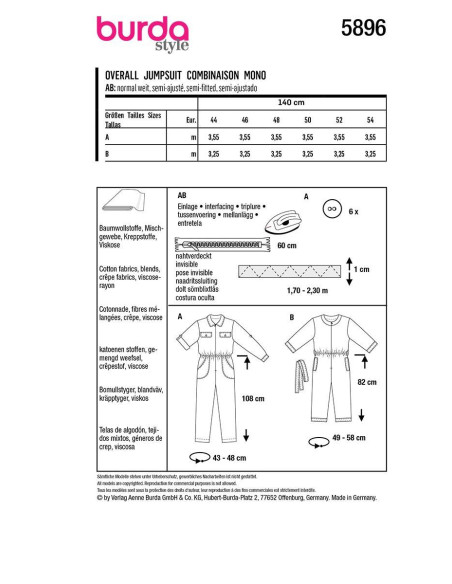 Patrón de combinación - Burda 5896