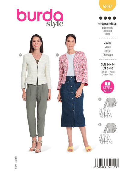 Patrón de chaqueta - Burda 5897