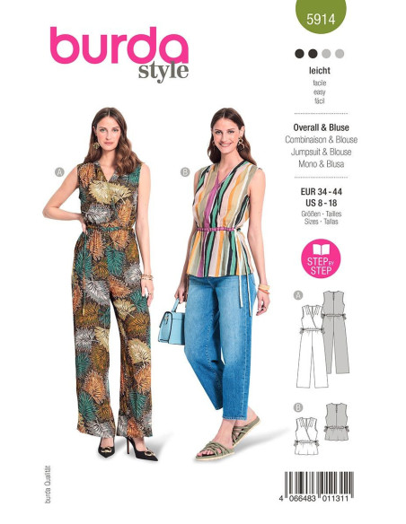 Patrón de mono y blusa - Burda 5914