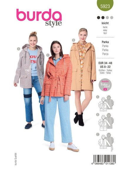 Patrón de parka - Burda 5923