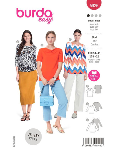 Patrón de camiseta - Burda 5926
