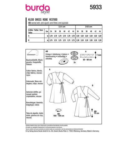 Patrón de vestido - Burda 5933