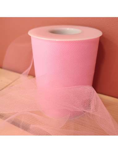 Cinta de tul - Rosa - Rollo de 40 metros