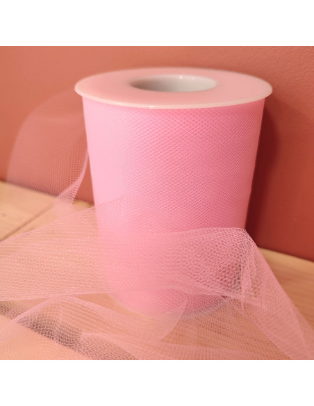 Cinta de tul - Rosa - Rollo de 40 metros