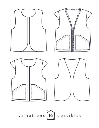 Patrón de chaleco o chaqueta Berger - Atelier Scämmit
