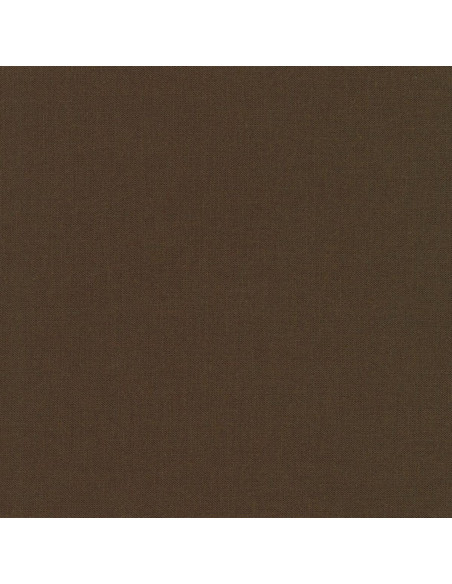 Tejido de algodón liso patchwork Kona - Chocolate