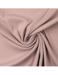 Tejido de punto fino de algodón acanalado - Rosa viejo