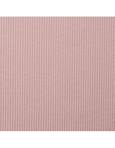 Tejido de punto fino de algodón acanalado - Rosa viejo