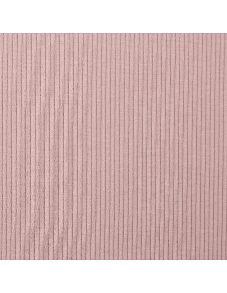 Tejido de punto fino de algodón acanalado - Rosa viejo