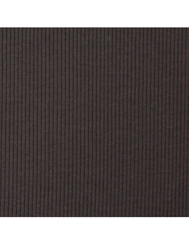 Tejido de punto jersey de algodón fino acanalado - Gris antracita