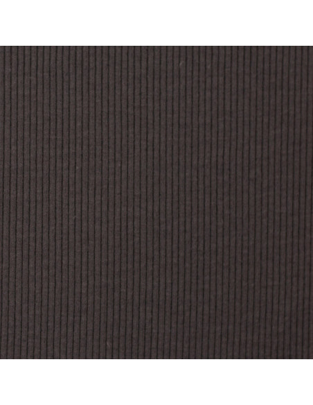 Tejido de punto jersey de algodón fino acanalado - Gris antracita