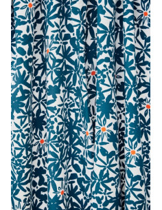 Tejido de crepé de viscosa Flowery - Azul océano 2
