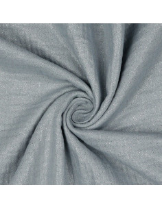 Tejido de doble gasa de algodón irisado con purpurina - Gris perla