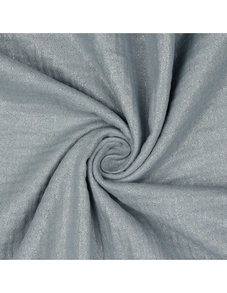 Tejido de doble gasa de algodón irisado con purpurina - Gris perla
