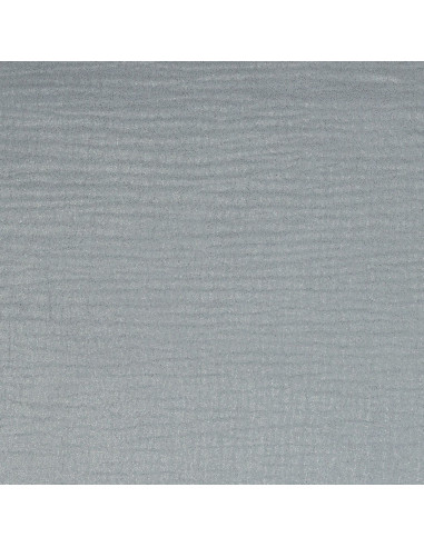 Tejido de doble gasa de algodón irisado con purpurina - Gris perla